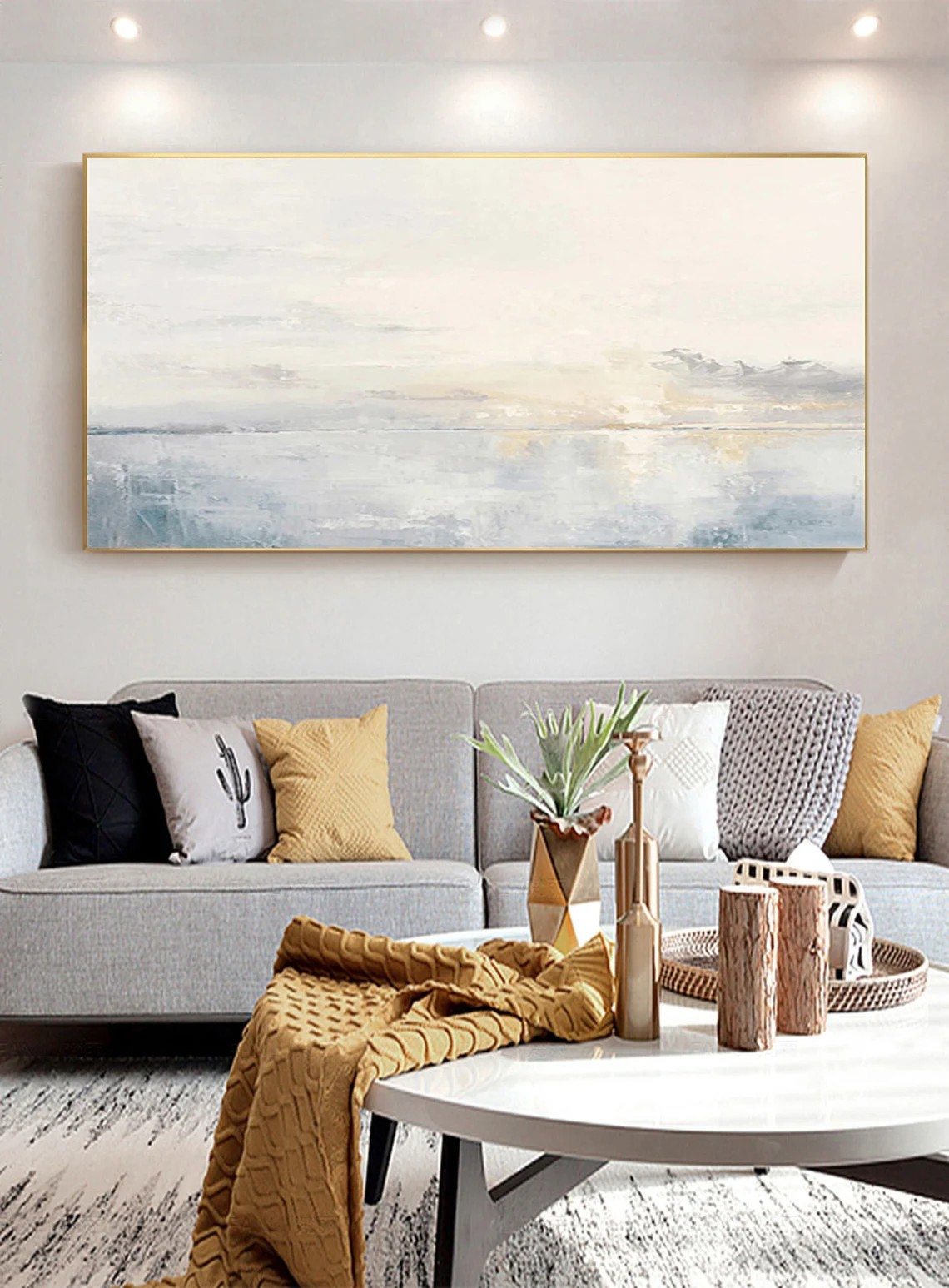 Light Blue Ocean Landscape Wall Art #BGA 009