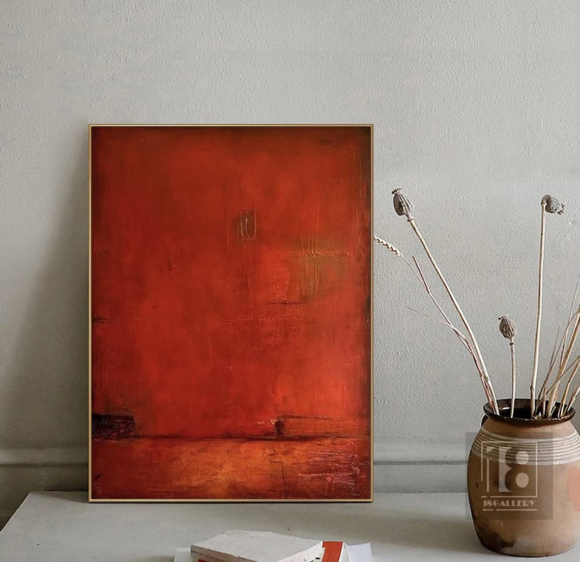 Modern Red Abstract Wall Art #BGA 036