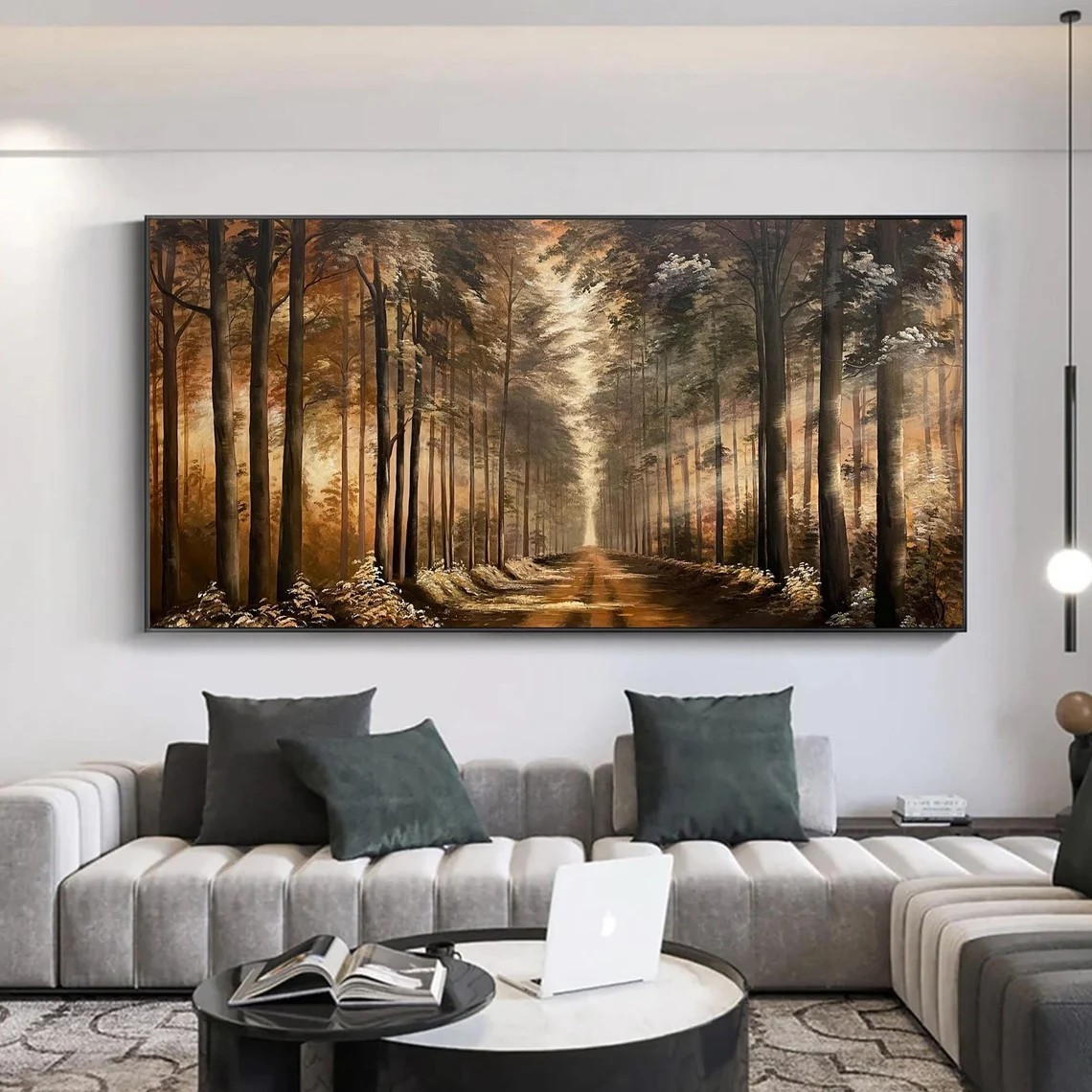 Golden Forest Path Abstract Wall Art #BGA 030