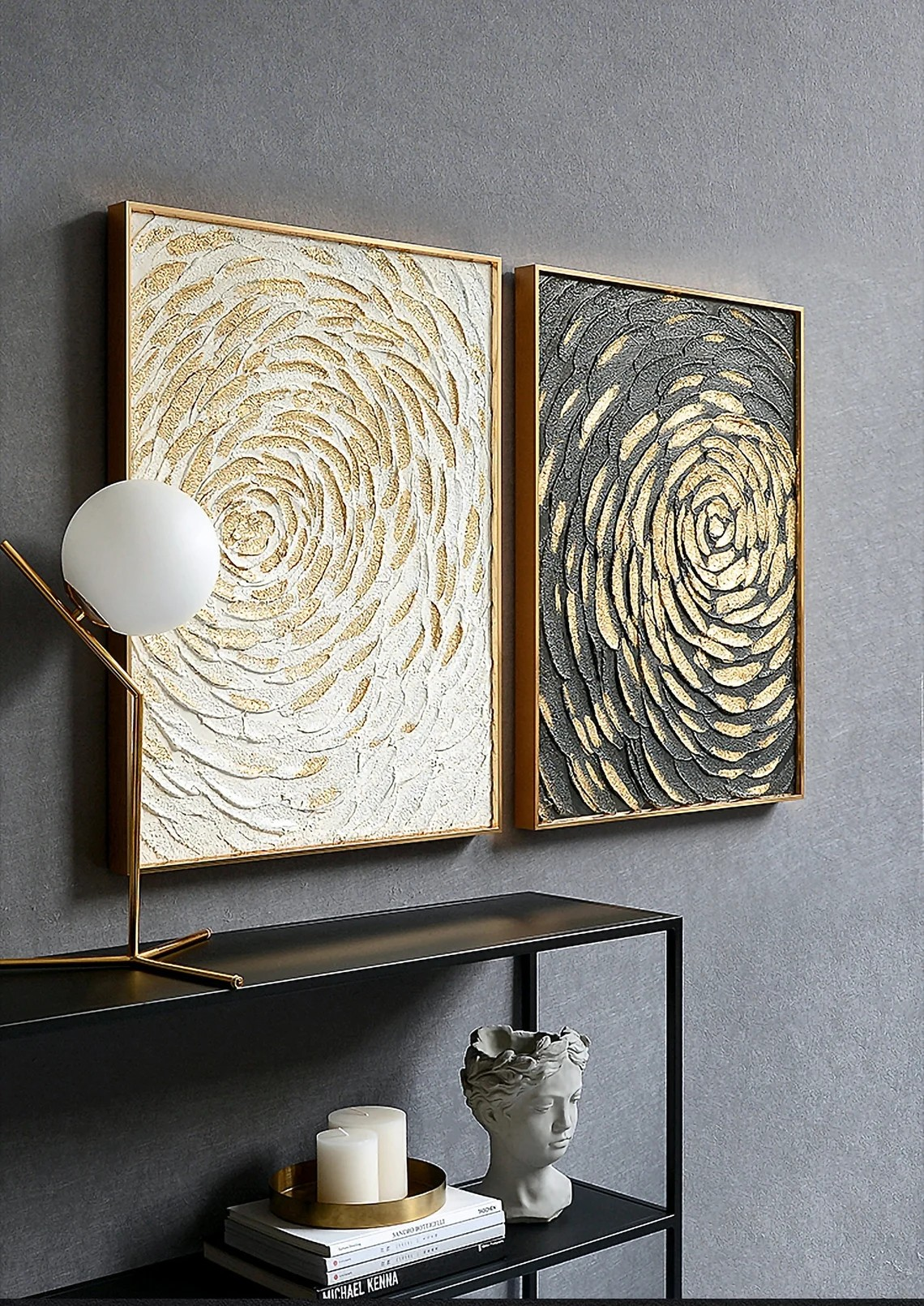 Gold Swirl Abstract Wall Art #BGA 015