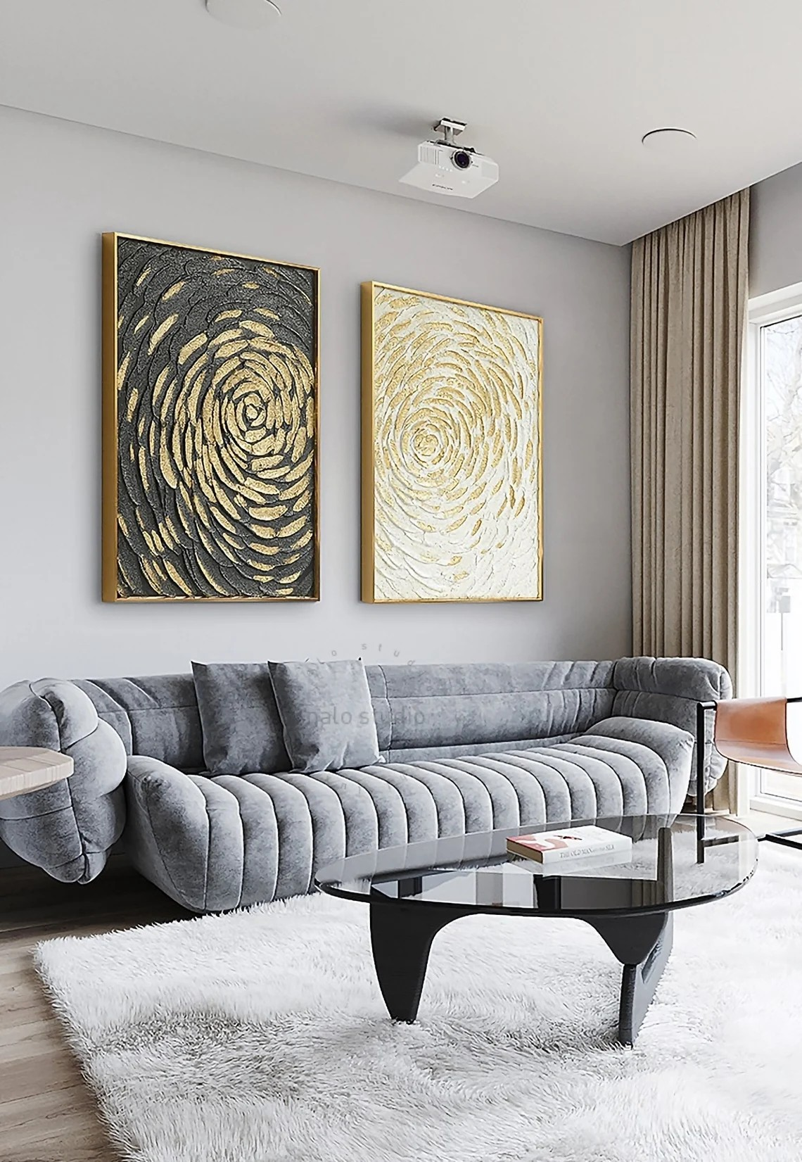 Gold Swirl Abstract Wall Art #BGA 015