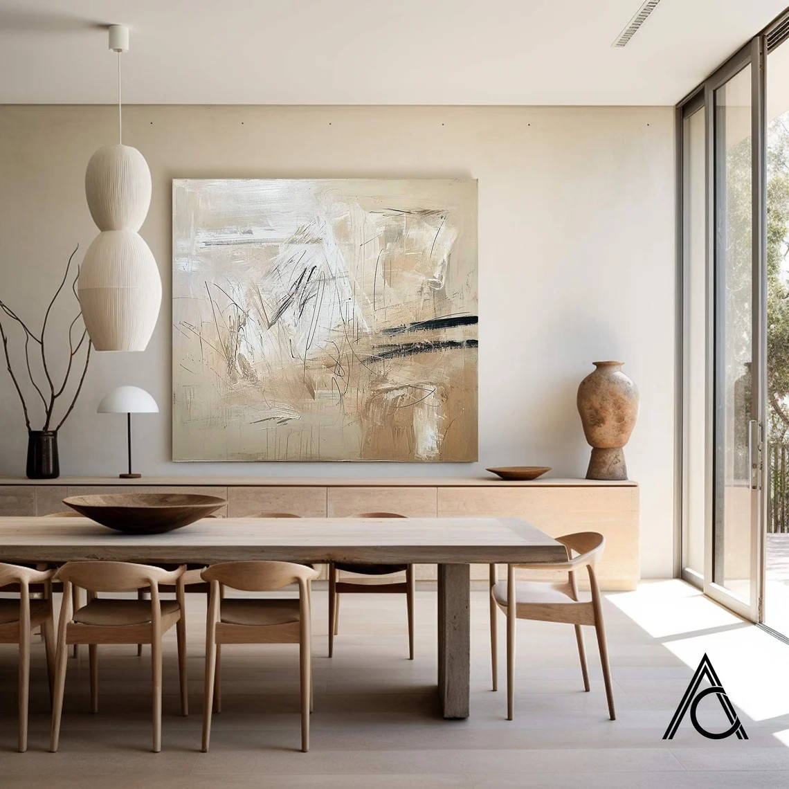 Contemporary Abstract Art in Warm Neutral Tones #WSA 015