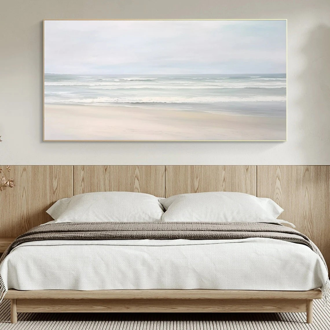 Minimalist Coastal Landscape Canvas Art #BGA 034