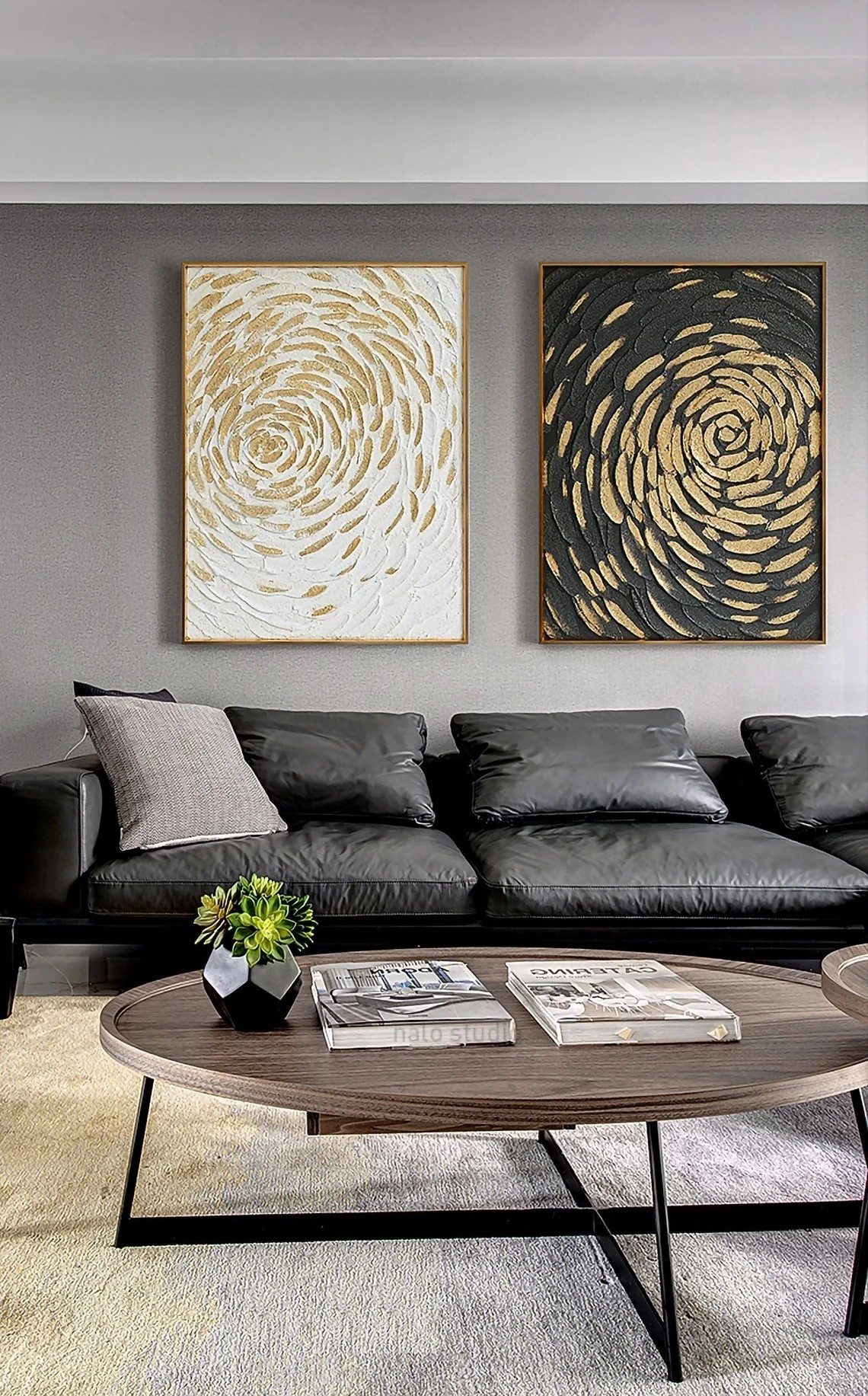 Gold Swirl Abstract Wall Art #BGA 015