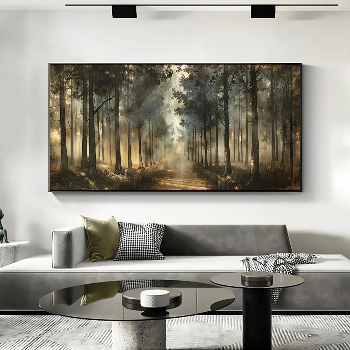 Warm and Serene Forest Landscape Wall Art #BGA 031