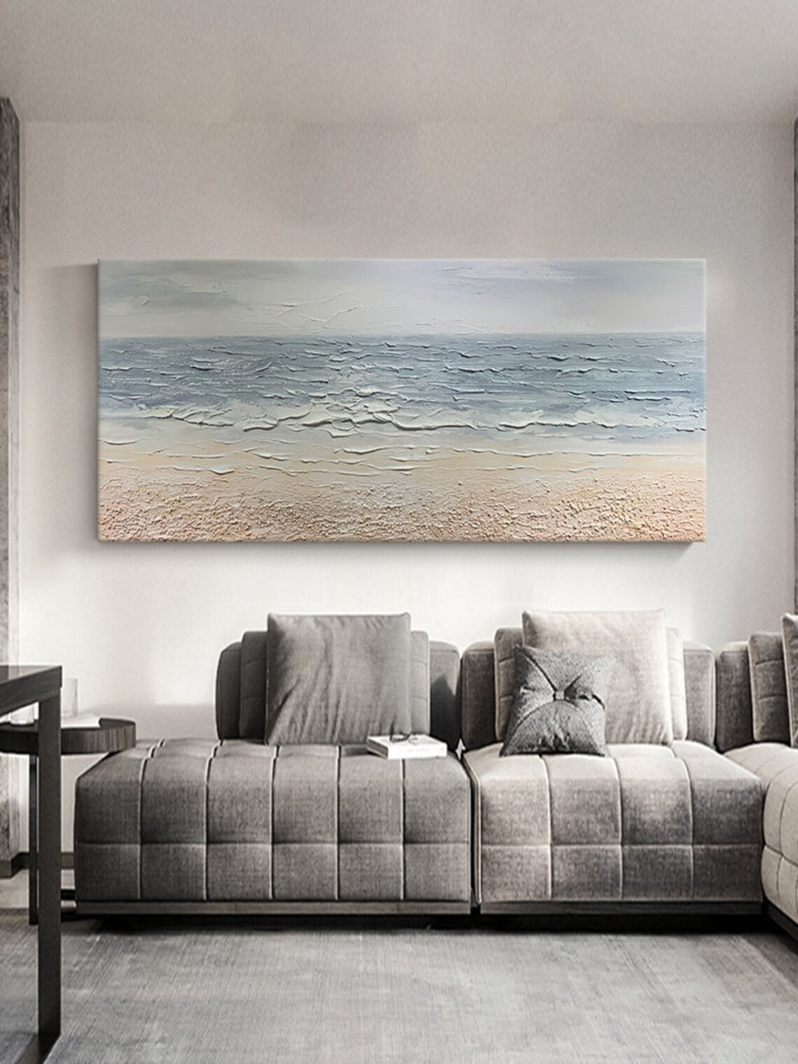 Textured Ocean and Beach Scene Wall Art #BGA 025