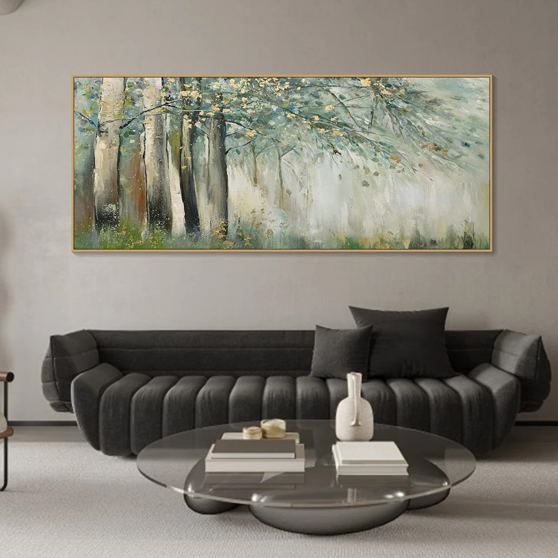 Abstract Tree Wall Art in Soft Greens #BGA 012