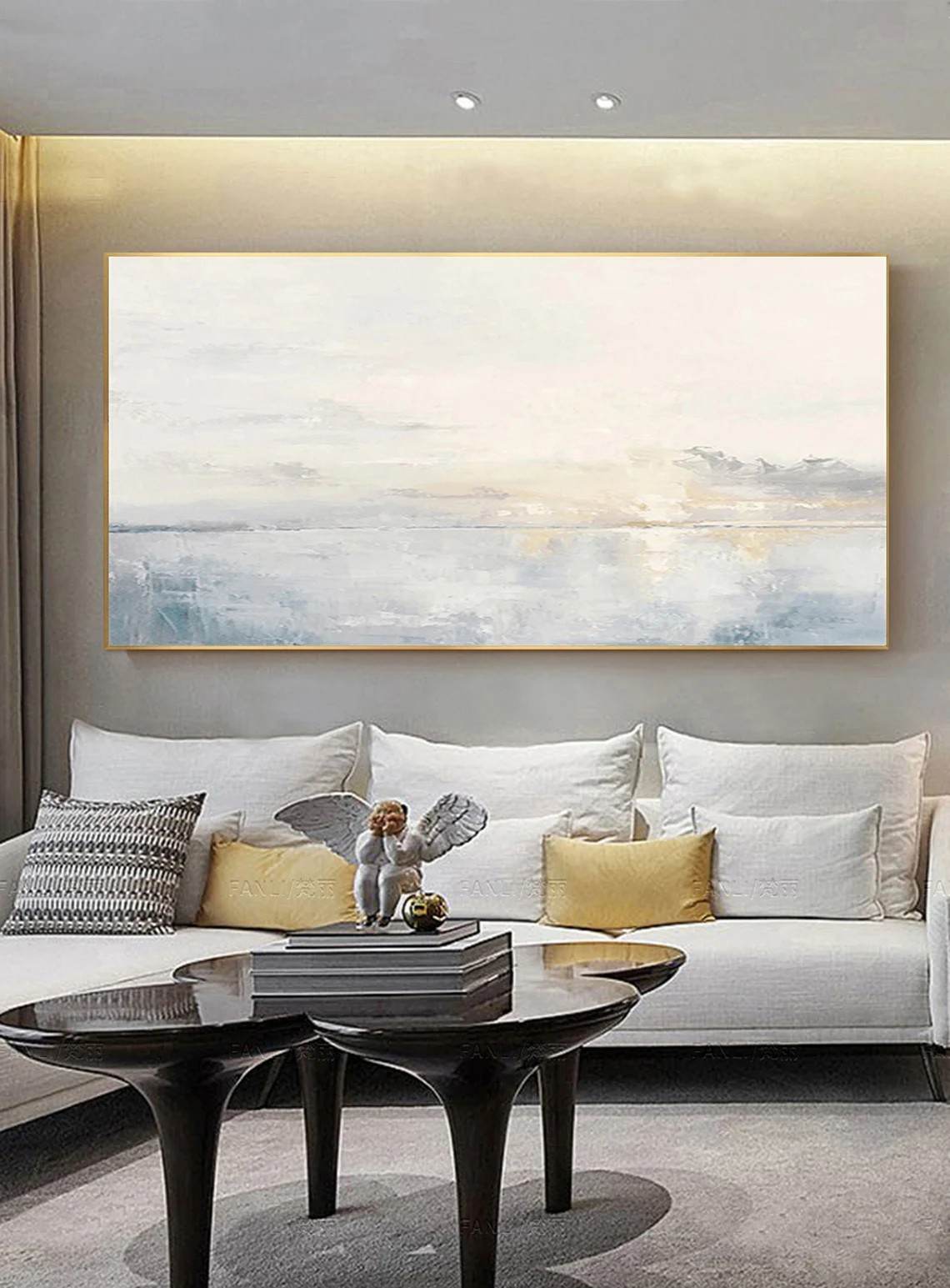 Light Blue Ocean Landscape Wall Art #BGA 009