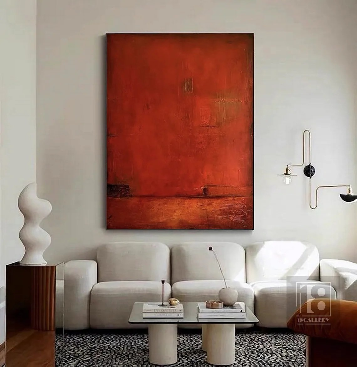 Modern Red Abstract Wall Art #BGA 036