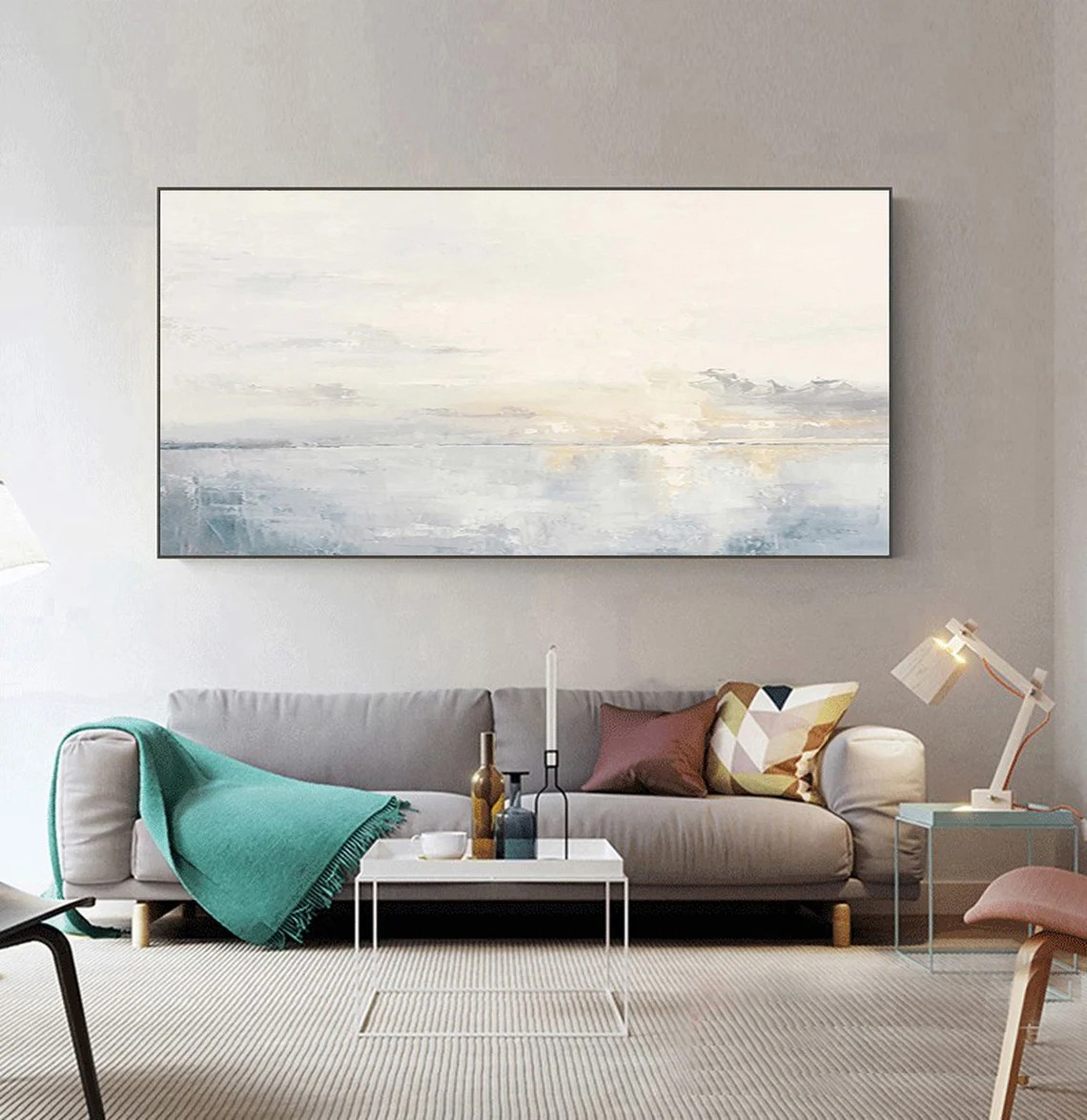 Light Blue Ocean Landscape Wall Art #BGA 009