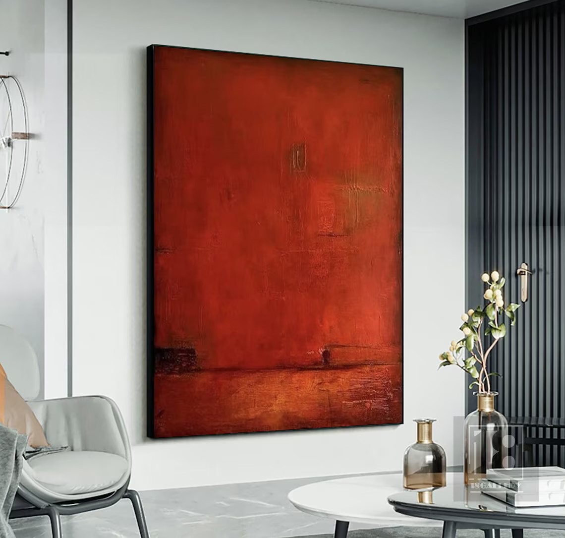 Modern Red Abstract Wall Art #BGA 036