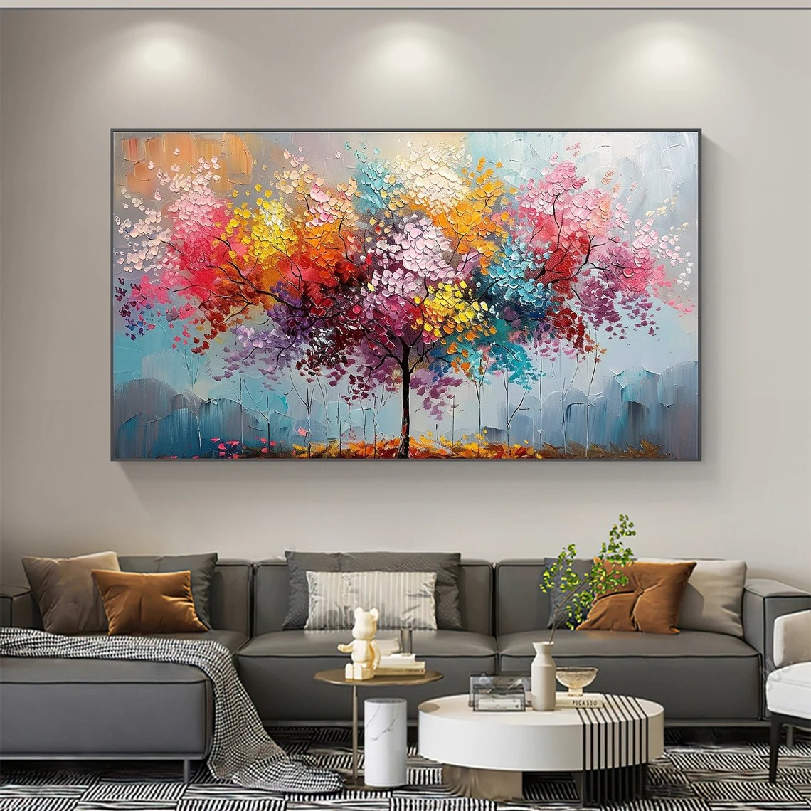 Colorful Abstract Tree Painting for Modern Spaces #BGA 033