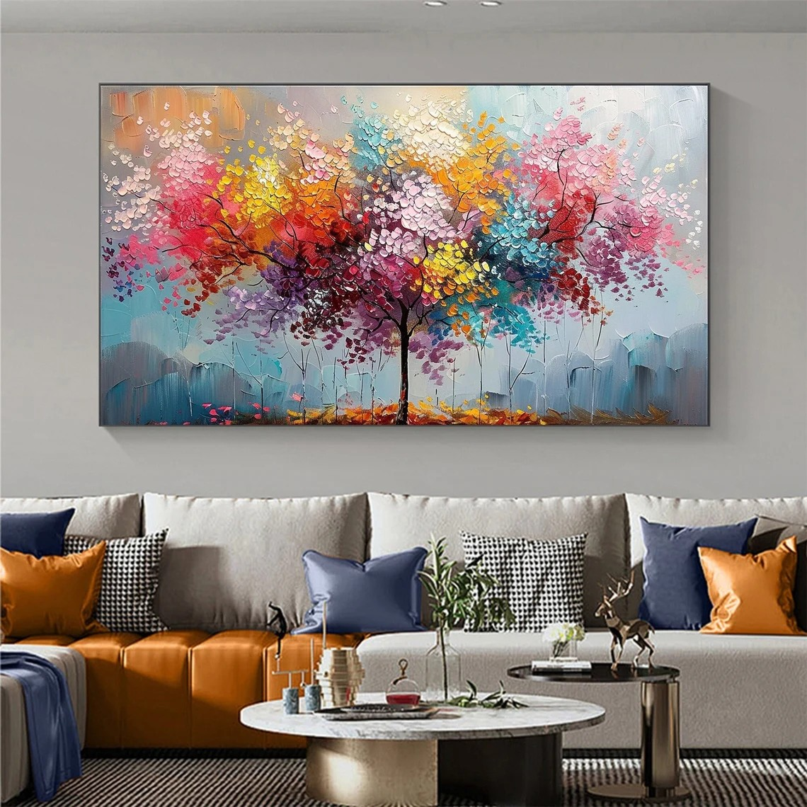 Colorful Abstract Tree Painting for Modern Spaces #BGA 033