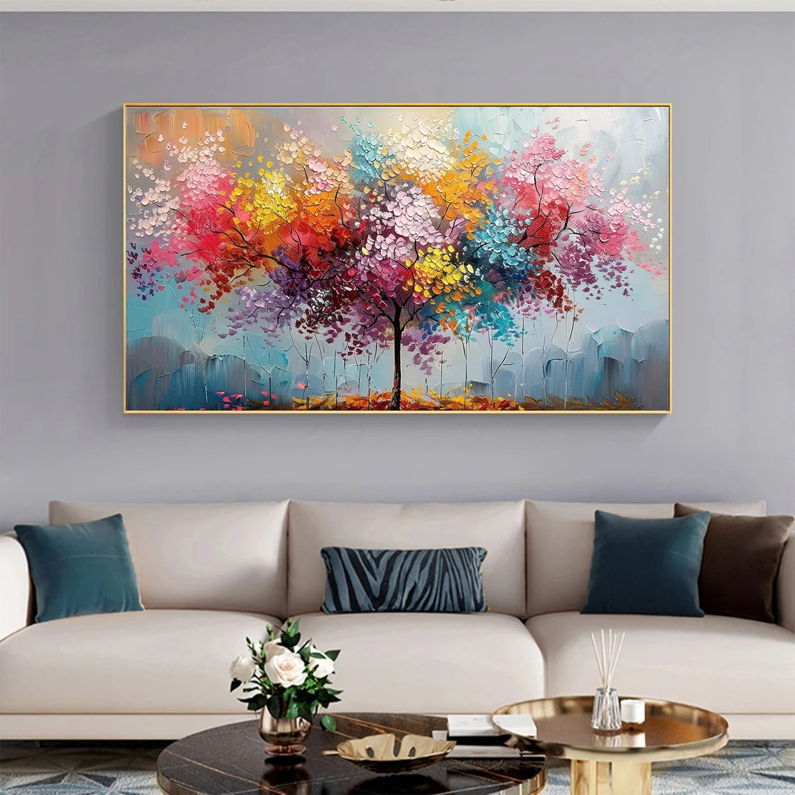 Colorful Abstract Tree Painting for Modern Spaces #BGA 033