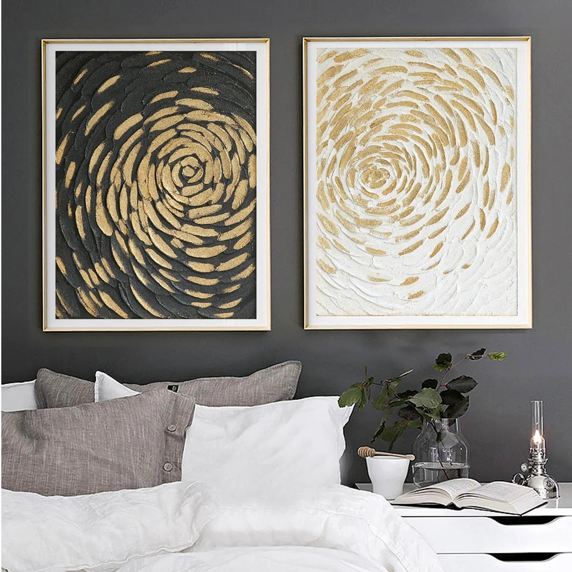 Gold Swirl Abstract Wall Art #BGA 015